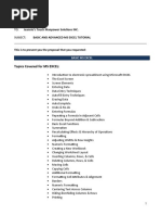 Topics Covered For MS EXCEL