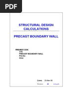 Structural Design Calculations Precast Boundary Wall