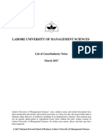 Lahore University of Management Sciences: List of Cases/Industry Notes March 2017