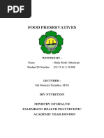 Food Preservatives: Div Nutrition Ministry of Health Palembang Health Polytechnic ACADEMIC YEAR 2019/2020