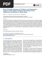 Eco-Friendly Dyeing of Cotton and Polyester Fabrics With Natural Dyes Extracted From Different Varieties of Kola Nuts