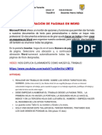 Taller 8 Numeracion de Paginas en Word