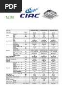 Cassette 60 HZ R410A: CK41D 036 3N1C CK41D 048 3N1C CK41D 060 3N1C