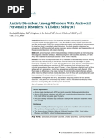 Anxiety Disorders Among Offenders With Antisocial Personality Disorders: A Distinct Subtype?