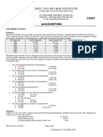 1Bdc Cpa Review Institute: Cost Accounting