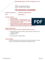 In Semester (Individual) Assignment: Module Code: Module Name: Level: 1 Max. Marks: 100