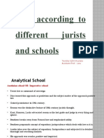 Law According To Different Jurists and Schools: Tavisha Kohli Khurana Assistant Prof. Law