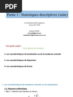 Partie 1: Statistiques Descriptives (Suite) : Ecole Mohammedia D'ingénieurs Année 2017-2018