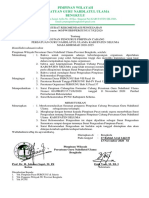 Surat Rekomendasi Penegesahan Pengurus PC Pergunu Seluma Prov. Bengkulu