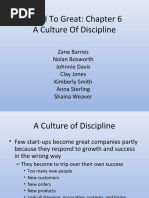 Good To Great: Chapter 6 A Culture of Discipline