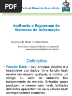 Auditoria e Segurança de Sistemas de Informação - Aula 03 - Funções de Hash