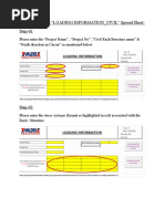 Guidelines To Use Loading Informatio - CIVIL Spread Sheet.