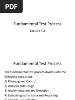 Fundamental Test Process: Lecture # 2