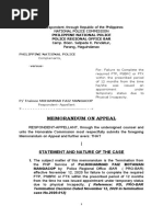 Napolcom Memorandum of Appeal