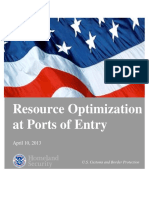 Resource Optimization at Ports of Entry: April 10, 2013