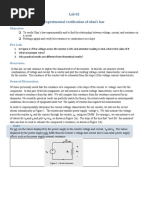 Lab 02 Experimental Verification of Ohm's Law: Objective