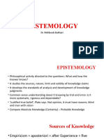 Epistemology: Dr. Mehboob Bukhari