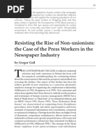 Resisting The Rise of Non-Unionism: The Case of The Press Workers in The Newspaper Industry