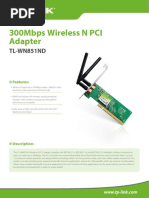 300Mbps Wireless N PCI Adapter: TL-WN851ND