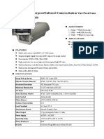 1/3" Color Weatherproof Infrared Camera: MODEL: TCW-200IR50