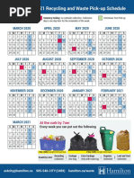 Friday 2020/2021 Recycling and Waste Pick-Up Schedule: MARCH 2020 JUNE 2020 APRIL 2020 MAY 2020