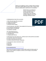 Pre-Listening Exercisessuppose You Are Applying To Work For A Computer Software Company