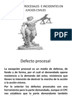 Defectos Procesales e Incidentes en Juicios Civiles