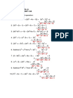 Adding and Subtracting Polynomials