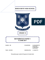 RBHS Grade 12 Maths Paper 1 2017