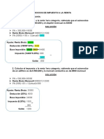 EJERCICIOS DE IMPUESTO A LA RENTA Hecho