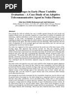 Challenges in Early-Phase Usability Evaluation - A Case-Study of An Adaptive Telecommunicative Agent in Nokia Phones