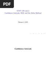 STAT 135 Lab 2 Confidence Intervals, MLE and The Delta Method