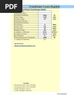 Transformer Losses-Regulation-Efficiency Calcualation::Three Phase Transformer Detail