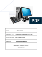 Sector: Electronics: Qualification Title: Computer System Servicing - NC Ii