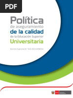 Lectura 2 Política de Aseguramiento de La Calidad de La Educación Superior Universitaria PDF