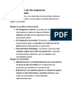 Clasificación de Las Empresas Transnacionales