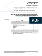 Communication and Audio Interface Modules Installation Instructions