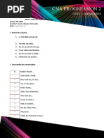 CNA Live Class - Intermediate 2 - CNA Progression 2 - Activity Book - Unit 1