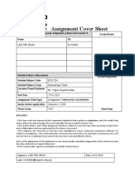 Assignment Cover Sheet: Lee Wei Shan B1103003