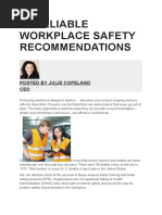 10 Reliable Workplace Safety Recommendations