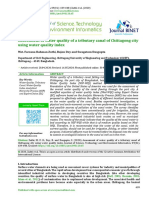 Assessment of Water Quality of A Tributary Canal of Chittagong City Using Water Quality Index