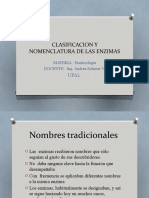 Clasificacion y Nomenclatura de Las Enzimas