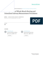 A Comparison of Whole Mouth Resting and Stimulated Salivary Measurement Procedures