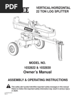 Owner's Manual: Vertical/Horizontal 22 Ton Log Splitter