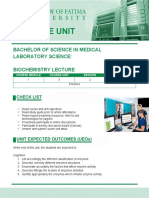 Bachelor of Science in Medical Laboratory Science: Biochemistry Lecture