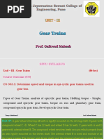 PDF - Self Recorded - Lect-7 Unit - 3 Gear Trains - Problems On Epicyclic Gear Train