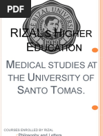 Rizal' H E: S Igher Ducation