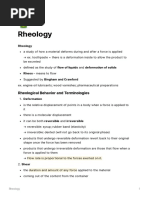 Rheology: Rheological Behavior and Terminologies