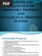 Transfer and Acquisition of Immovable Property AND Intellectual Property in Nepal