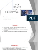 Diversity of Citizenship and Alienage Jurisdiction: Presented by